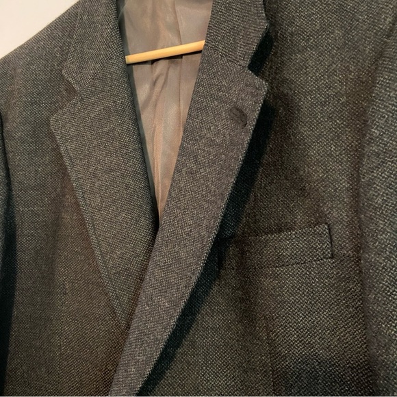 Classic Men's Blazer in Dark Gray pure virgin wool. - Picture 2 of 12